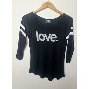 BIRD & VINE Los Angeles Love 3/4 Sleeve Modal T Shirt Women’s Sz Small Black